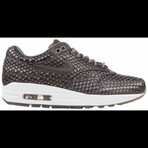 Women’s Air Max 1, Size 8.5 Pewter Reptile Skin